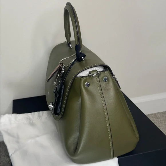 Coach Slouchy Rogue Top Handle Bag in Olive Green & Silver CCC39 Authenticated - Picture 8 of 13